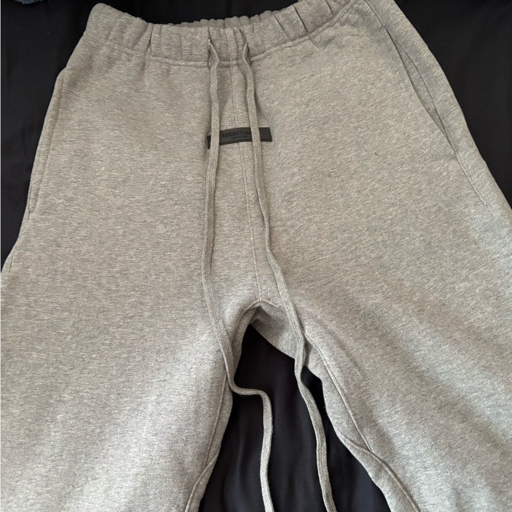 Essentials Gray Sweatpants Relaxed Fit Fleece